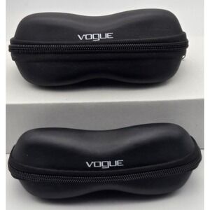 Vogue Logo Black Eye Glass Cases Zipper Clam Shell Sunglasses Glasses Case Set 2